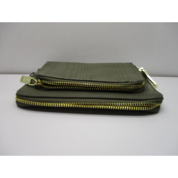 Enzo Angiolini Grey Faux Leather Snakeskin Detail Wallet Clutch - Picture 4 of 9